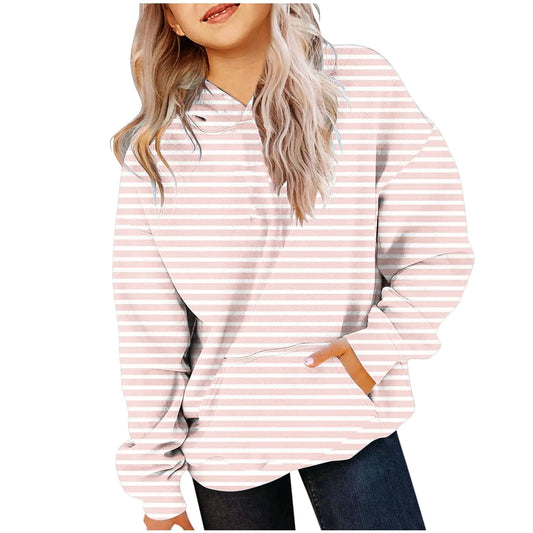 BXJX teen girls hoodies Cute Hoodies for Girl Trendy Long Sleeve Graphic Oversized Hooded Sweatshirts Preppy Pullover Tops for Teen Gril 2-13 Years Orange 11 Years